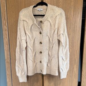 Madewell Knit Cable Cardigan in Beige